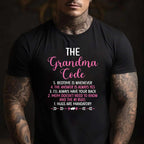 The Grandma Code Funny Granny Gift Tee Grandmother Humor T-Shirt Women Unisex