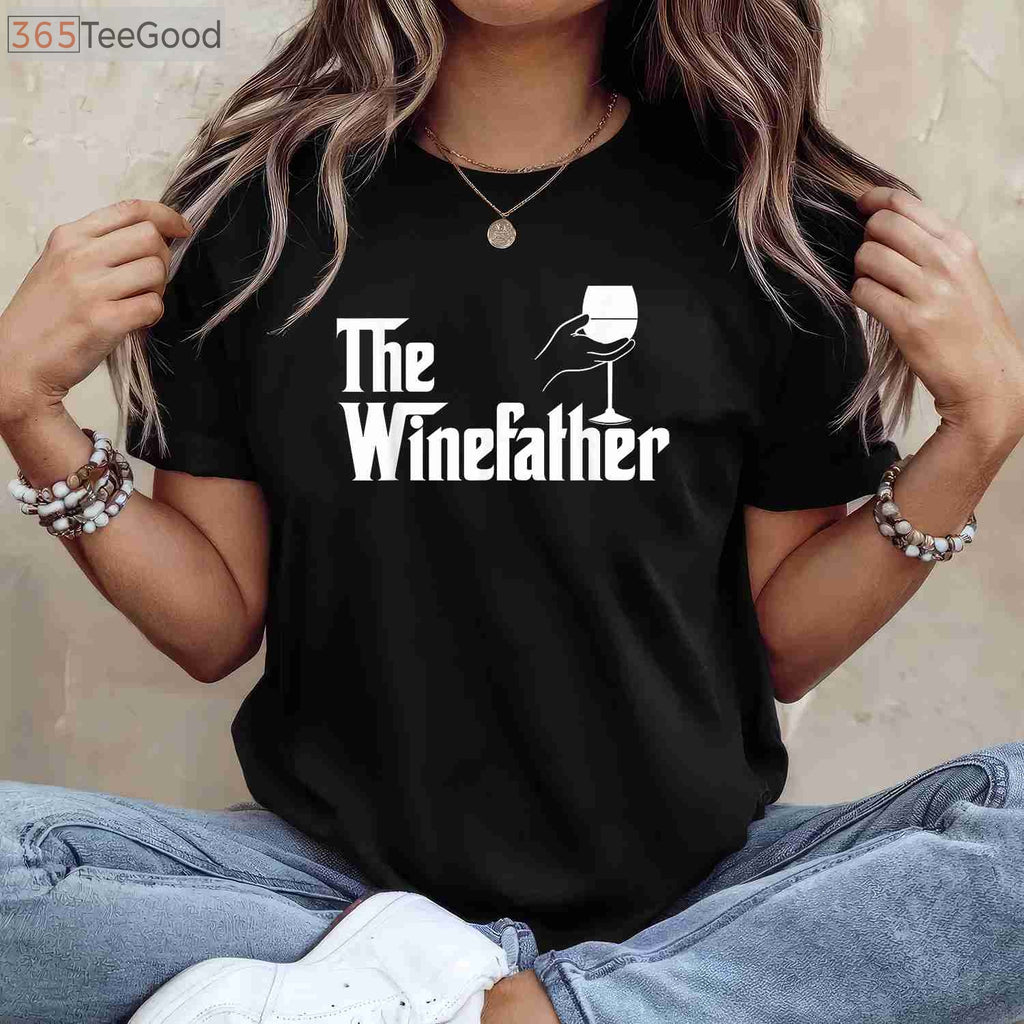 The Winefather Wine Dad T-Shirt - Funny Red & White Wine Lover Gift