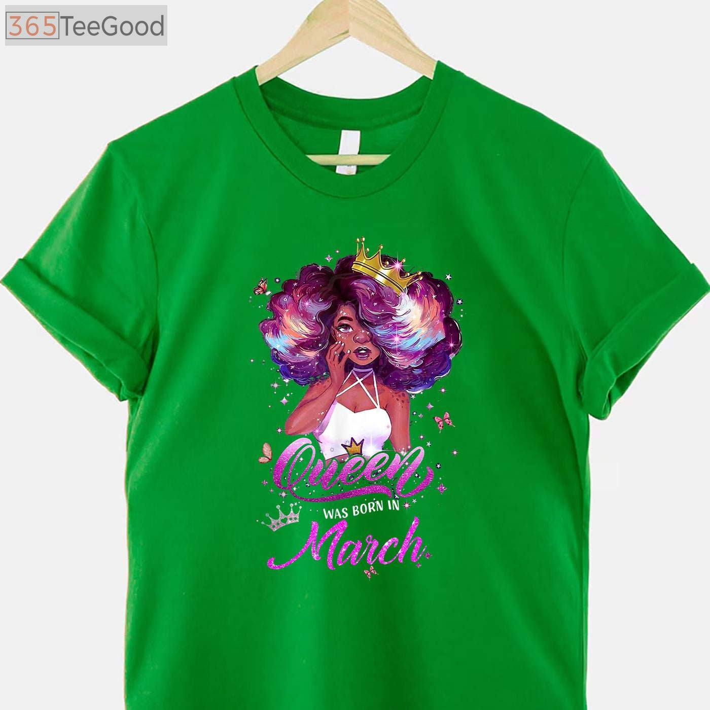 This Queen Was Born in March Birthday T-Shirt for Girls, March Birthday Queen Gift Tee
