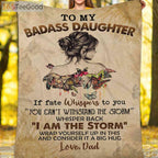 To My Badass Daughter Fleece Blanket from Dad – Birthday and Special Occasion Daughter Gift