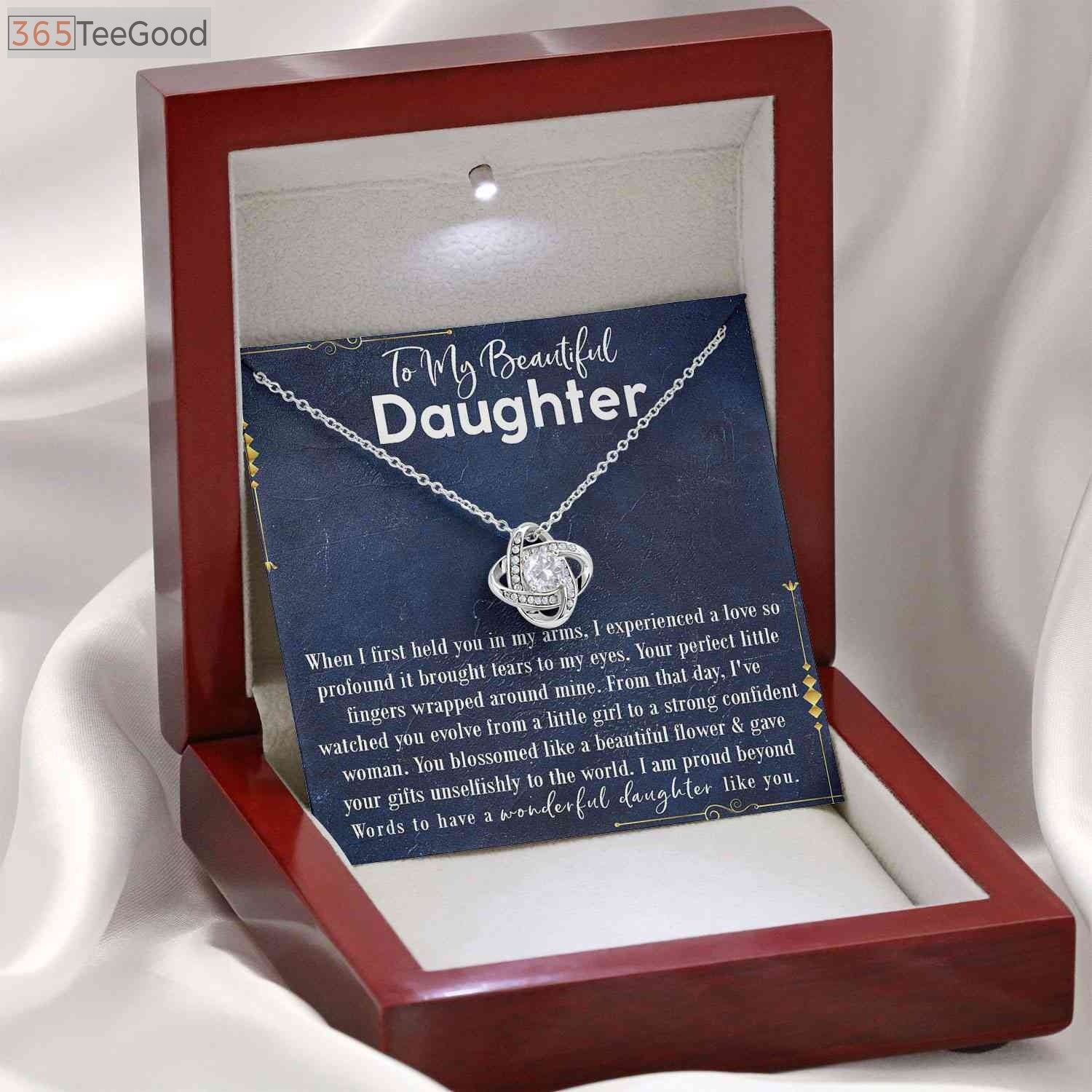To My Beautiful Daughter Necklace - Sentimental Classic Keepsake Jewelry Gift