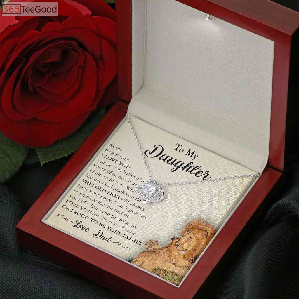 To My Daughter Necklace From Dad - Proud Father Lion Jewelry Gift