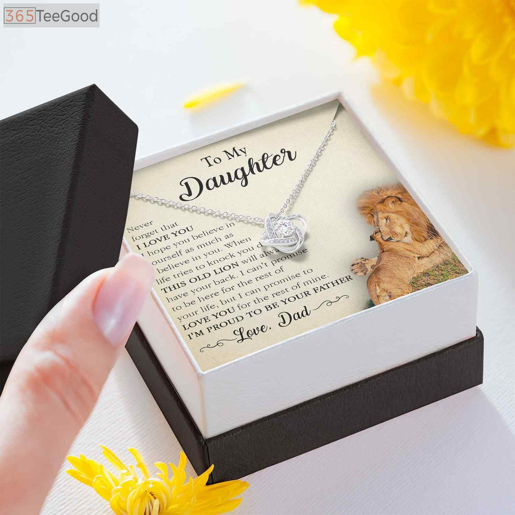 To My Daughter Necklace From Dad - Proud Father Lion Jewelry Gift
