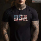 USA US Flag Patriotic 4th of July T-Shirt Classic American Pride Shirt for Men & Women