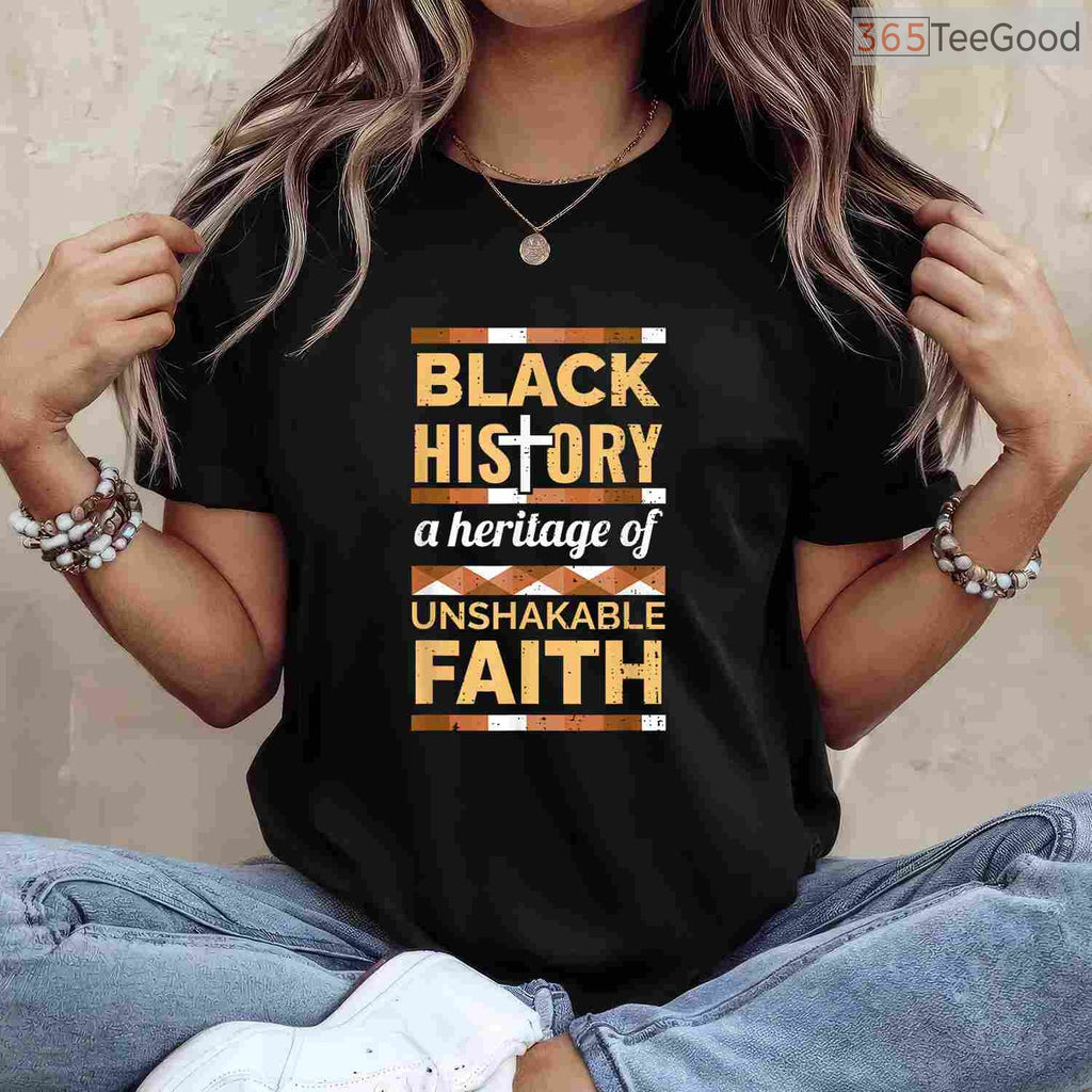 Unshakeable Faith T-Shirt Christian Black History Month Religious African American Shirt