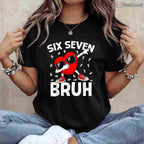 Valentines Day Six Seven Bruh 6 7 Meme T-Shirt, Funny Math Joke Dab Dance Heart Shirt for Boys