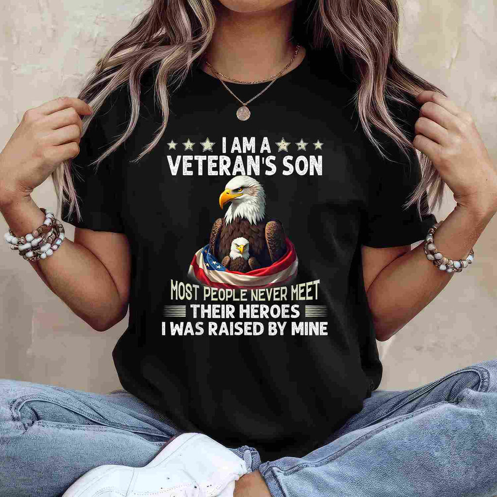 Veteran’s Son Pride Most People Never Meet Their Heroes Tee T-Shirt Adults