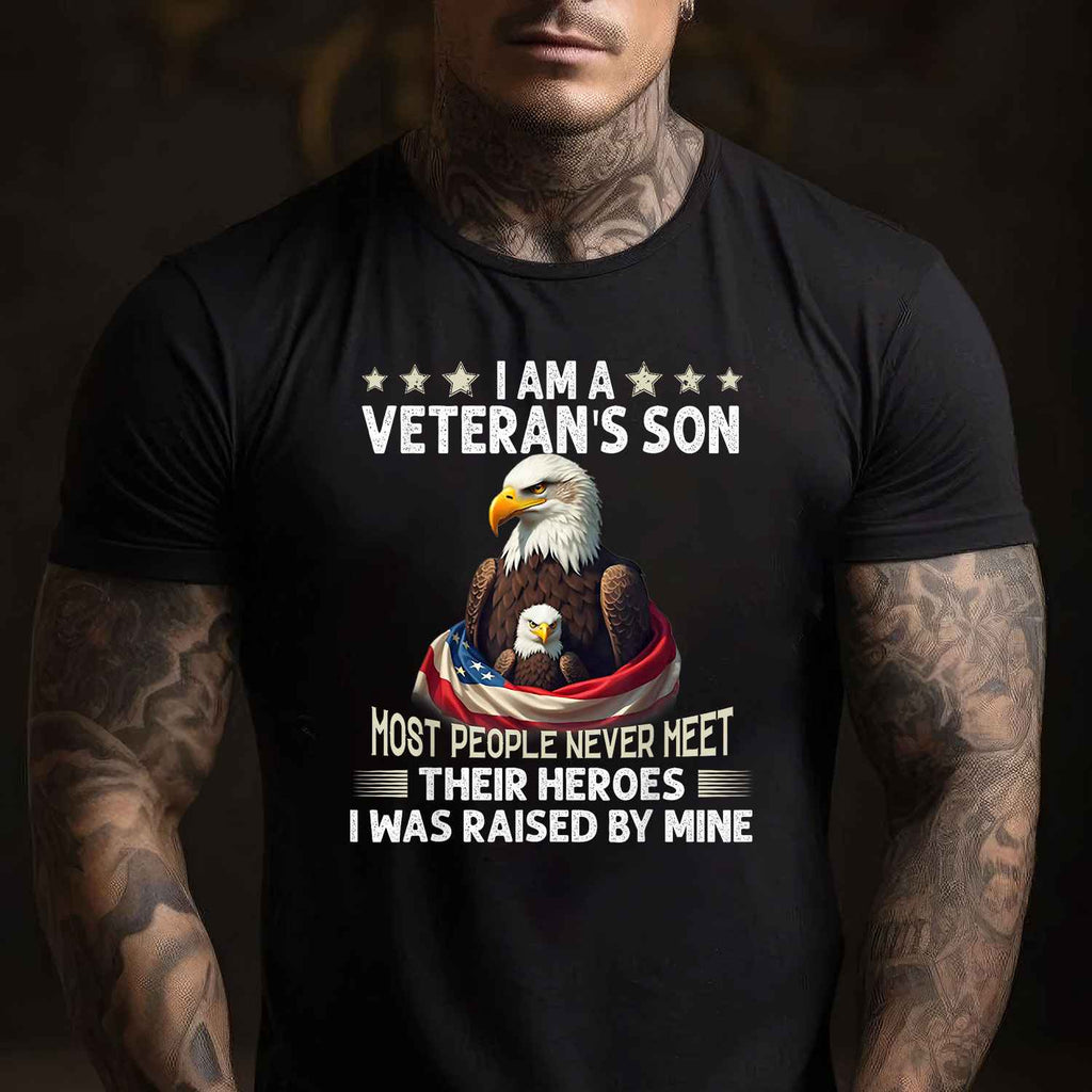Veteran’s Son Pride Most People Never Meet Their Heroes Tee T-Shirt Adults