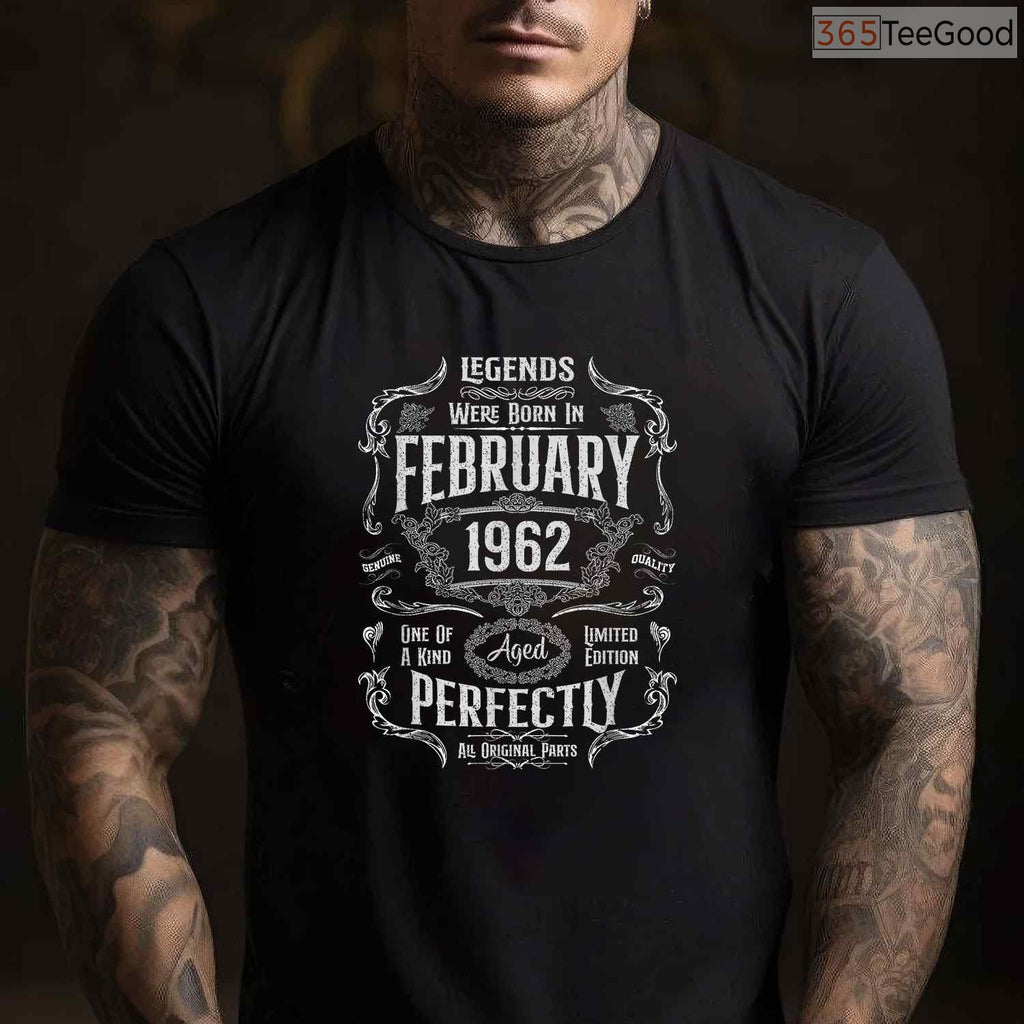 Vintage 1962 February Birthday Shirt – 64th Birthday Gift Legends Tee