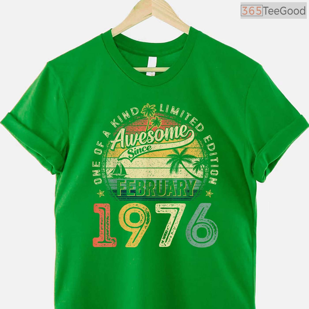 Vintage 1976 50th Birthday Shirt – Awesome Since February Men's Gift
