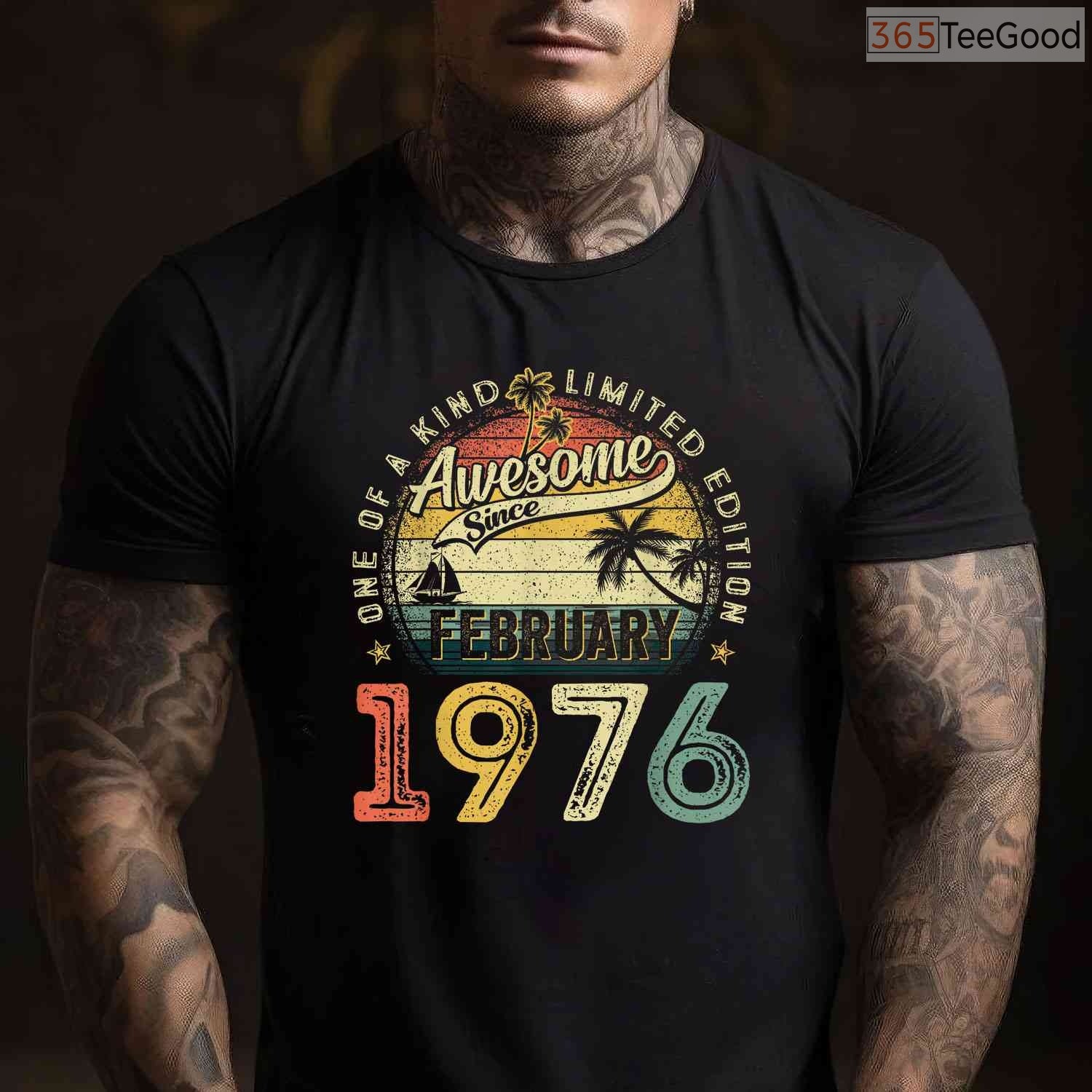 Vintage 1976 50th Birthday Shirt – Awesome Since February Men's Gift