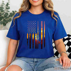 Vintage American Flag Bass Fishing Shirt - Classic USA Patriot Fisherman Gift