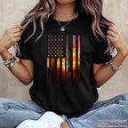 Vintage American Flag Bass Fishing Shirt - Classic USA Patriot Fisherman Gift