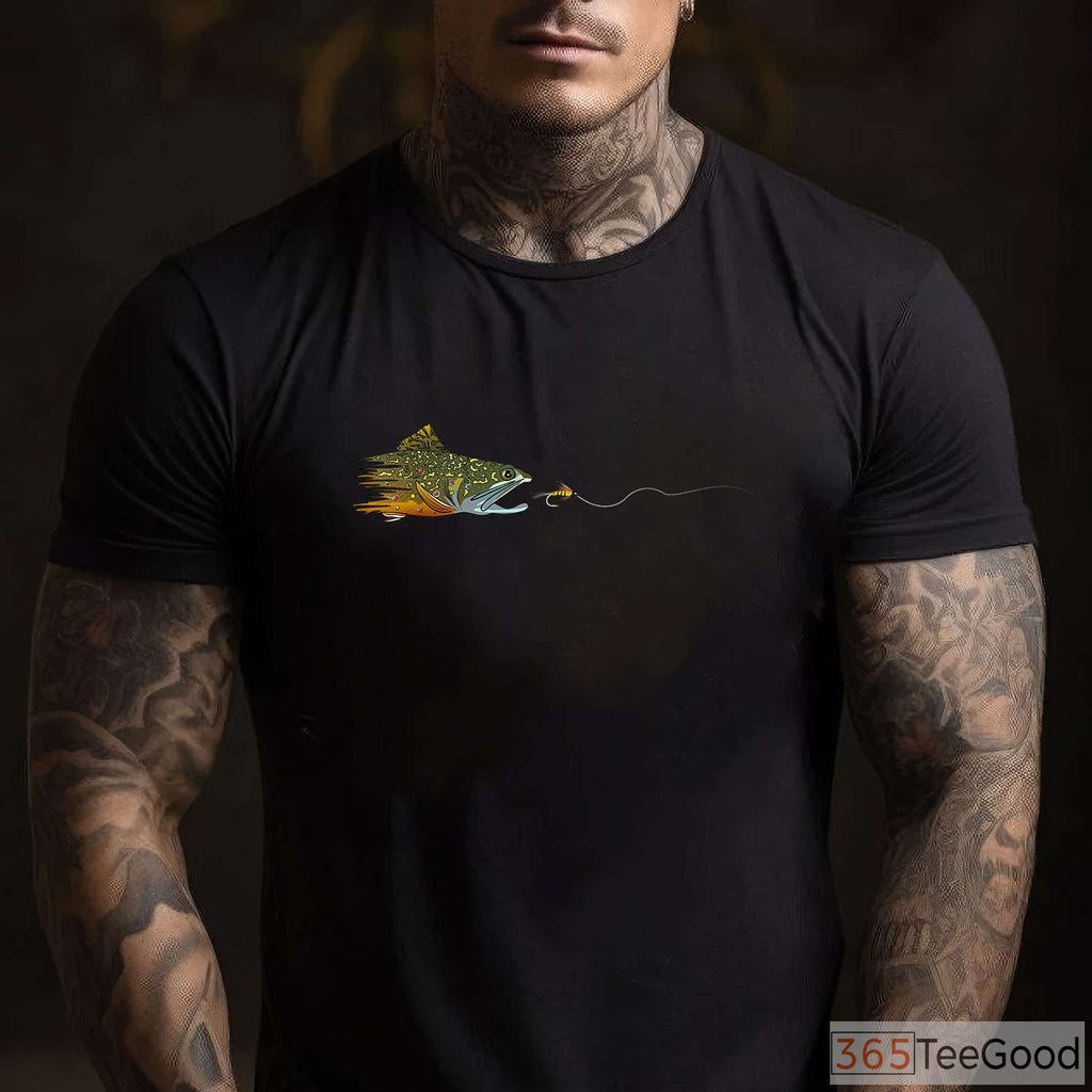 Vintage Brook Trout Fly Fishing Shirt - Dry Fly Tying Angler Graphic Tee