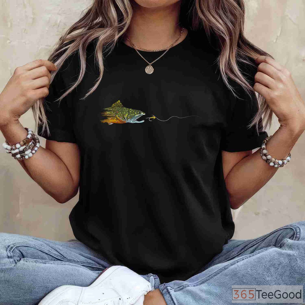 Vintage Brook Trout Fly Fishing Shirt - Dry Fly Tying Angler Graphic Tee