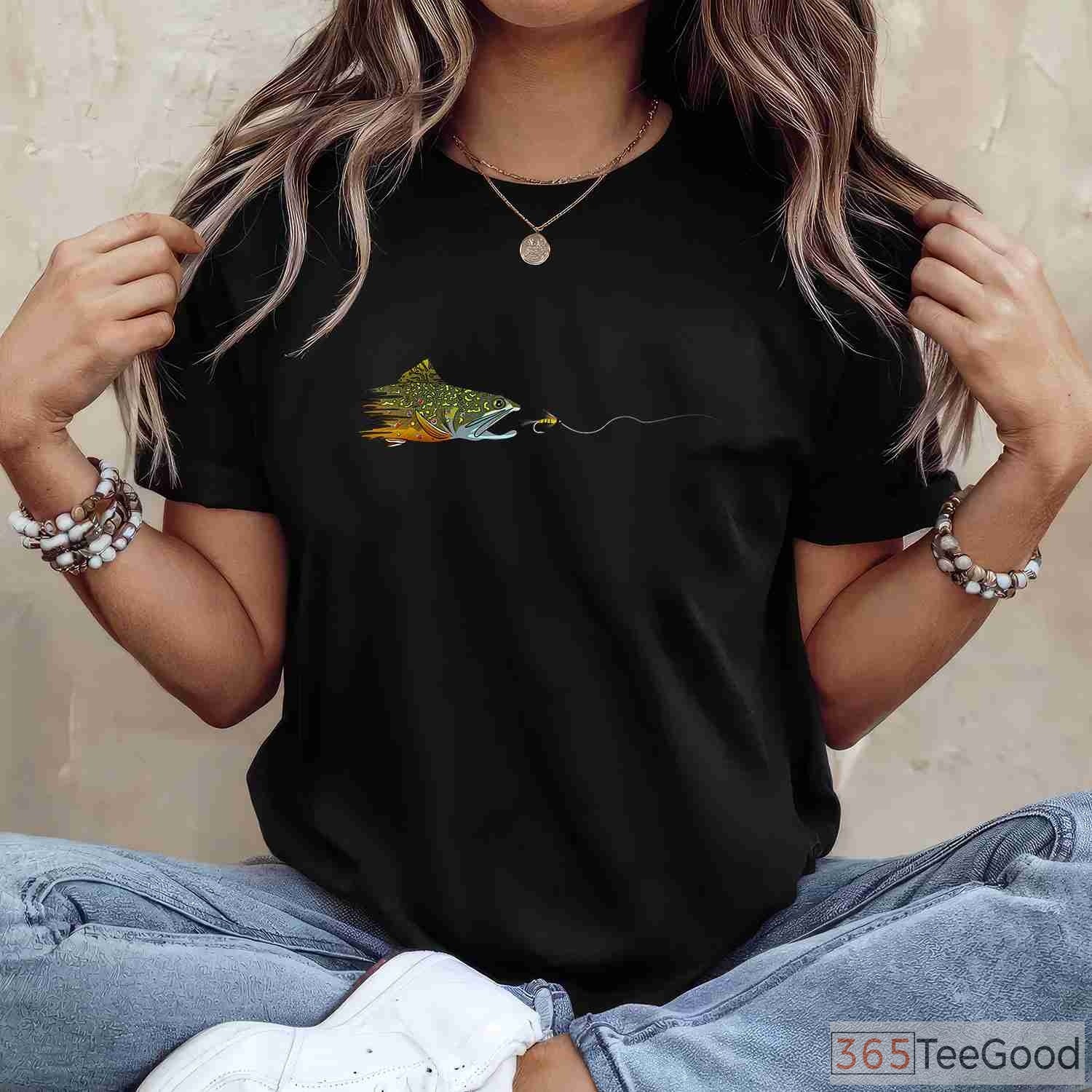 Vintage Brook Trout Fly Fishing Shirt - Dry Fly Tying Angler Graphic Tee