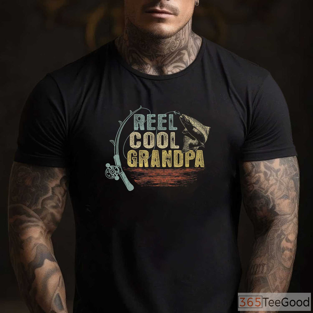 Vintage Reel Cool Grandpa Fishing Shirt, Best Father's Day Fisherman Gift Tee