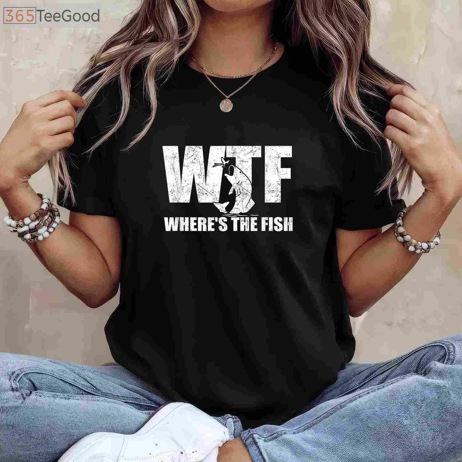 WTF Where's The Fish Funny Fishing Shirt - Men's Father's Day Gift