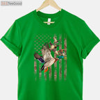 Waterfowl Duck Hunting American Flag Camo Tee, Patriotic Bird Hunter Shirt