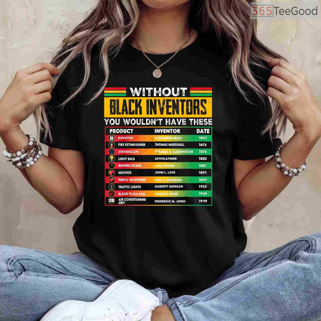 Without Black Inventors T-Shirt STEM Innovation Black History Month Men Women Kids Shirt