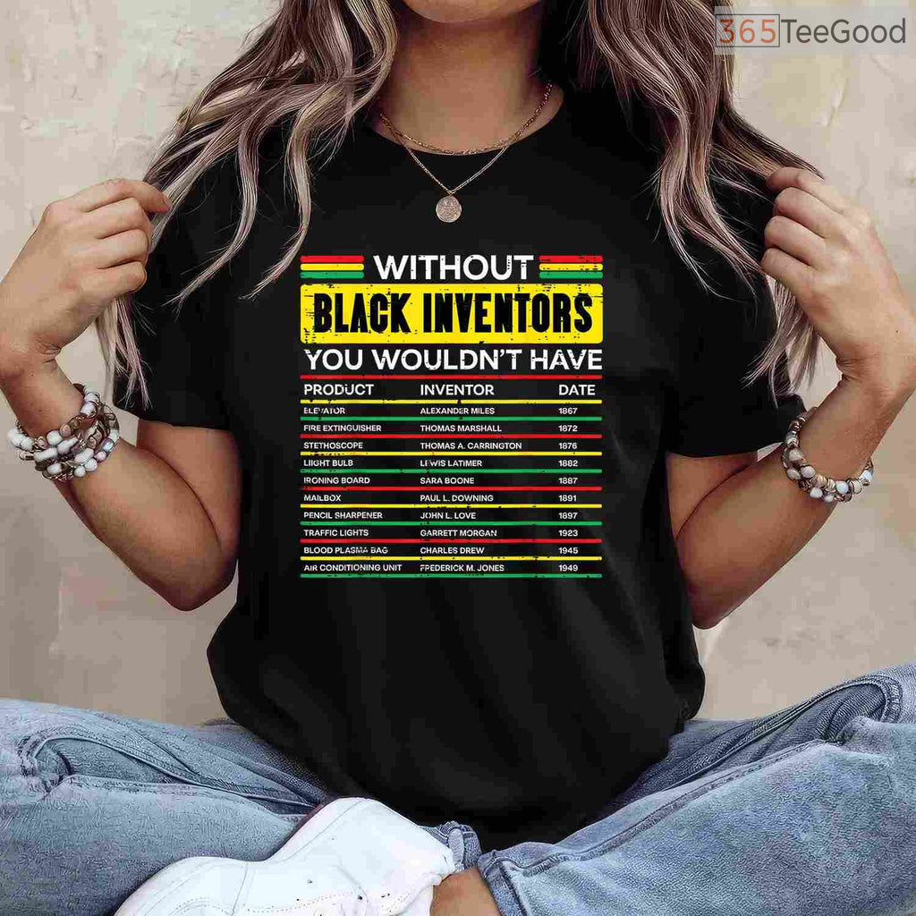 Without Black Inventors History Month T-Shirt Celebrating African American Innovation Shirt
