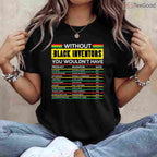 Without Black Inventors History Month T-Shirt Celebrating African American Innovation Shirt