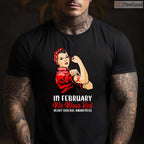 Women's In February We Wear Red Shirt – Heart Disease Awareness V-Neck