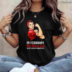 Women's In February We Wear Red Shirt – Heart Disease Awareness V-Neck