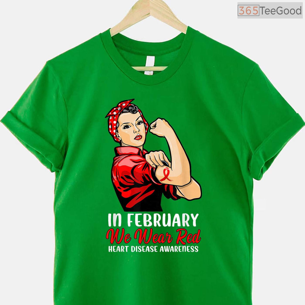 Women's In February We Wear Red Shirt – Heart Disease Awareness V-Neck