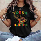 Young King Dabbing T-Shirt African American Boys Cool Kid Gift Black History Month Shirt
