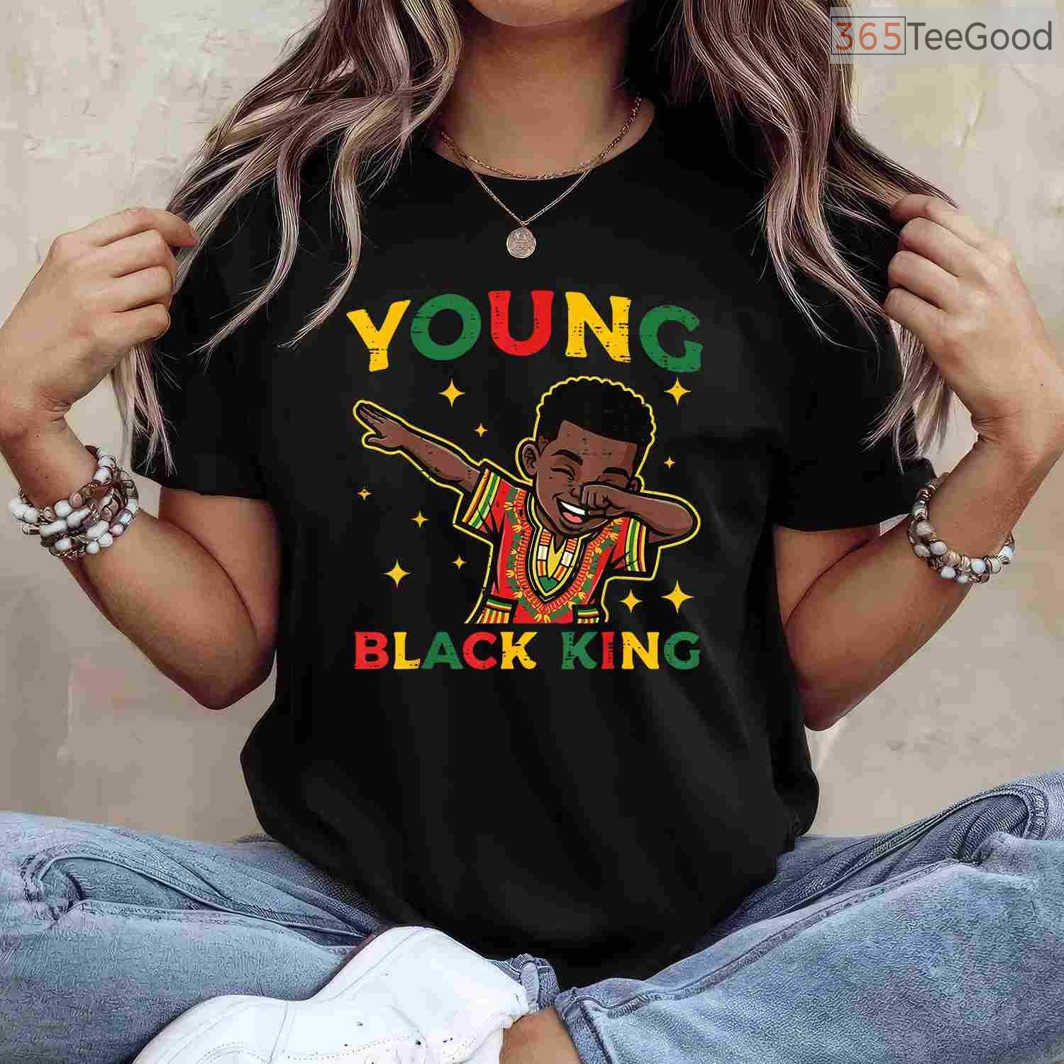Young King Dabbing T-Shirt African American Boys Cool Kid Gift Black History Month Shirt