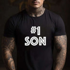 #1 Son Number One Family Gift Funny Quote Tee T-Shirt for Adults Unisex