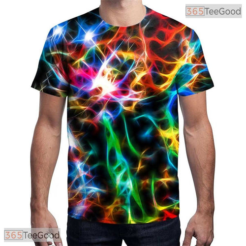 Abstract Colorful Novelty Graphic 3D Printed Casual Unisex T-Shirt For Teens Top