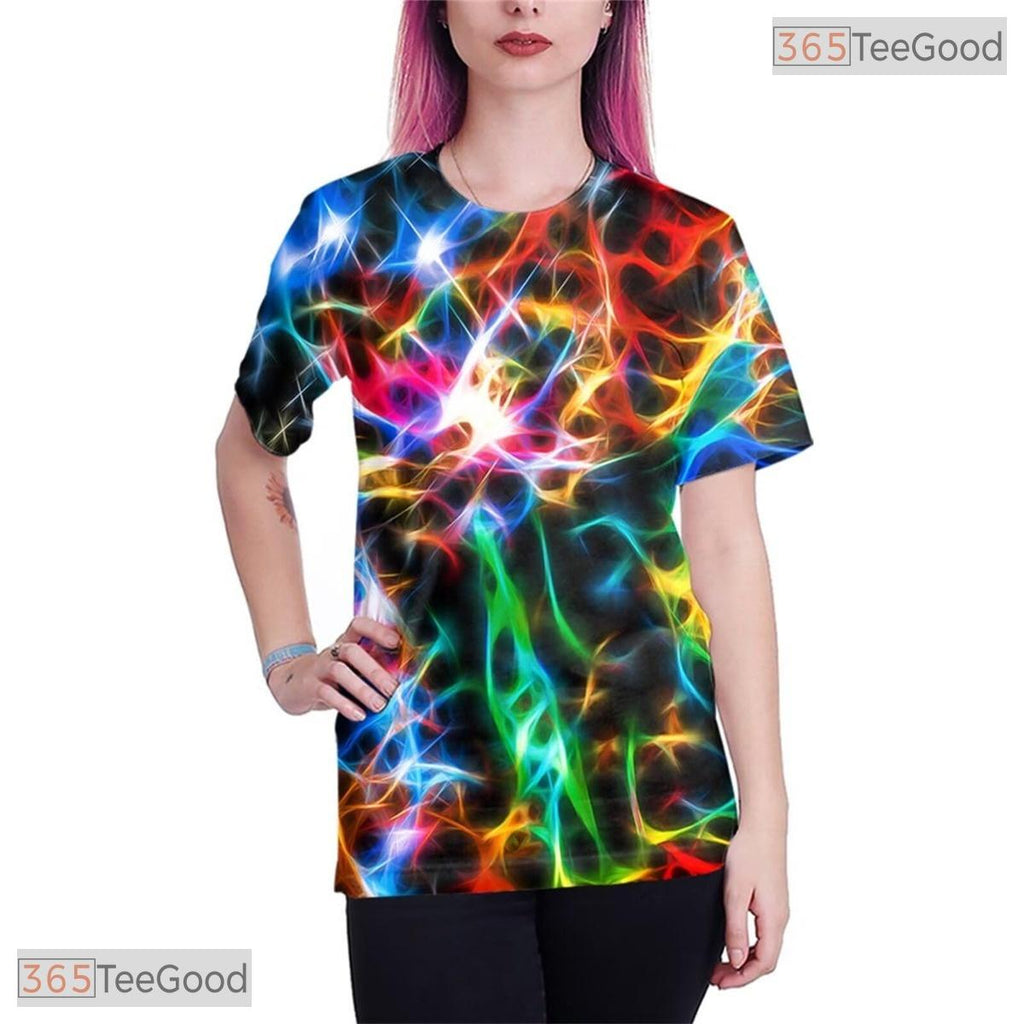 Abstract Colorful Novelty Graphic 3D Printed Casual Unisex T-Shirt For Teens Top