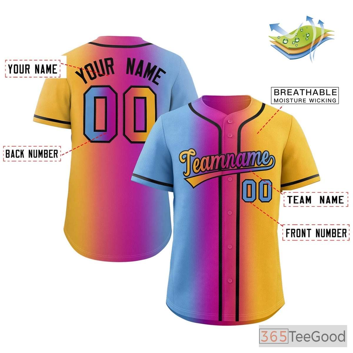 Yellow and Purple Baseball Jersey Tee for Men & Women - A distinctive look for casual comfort