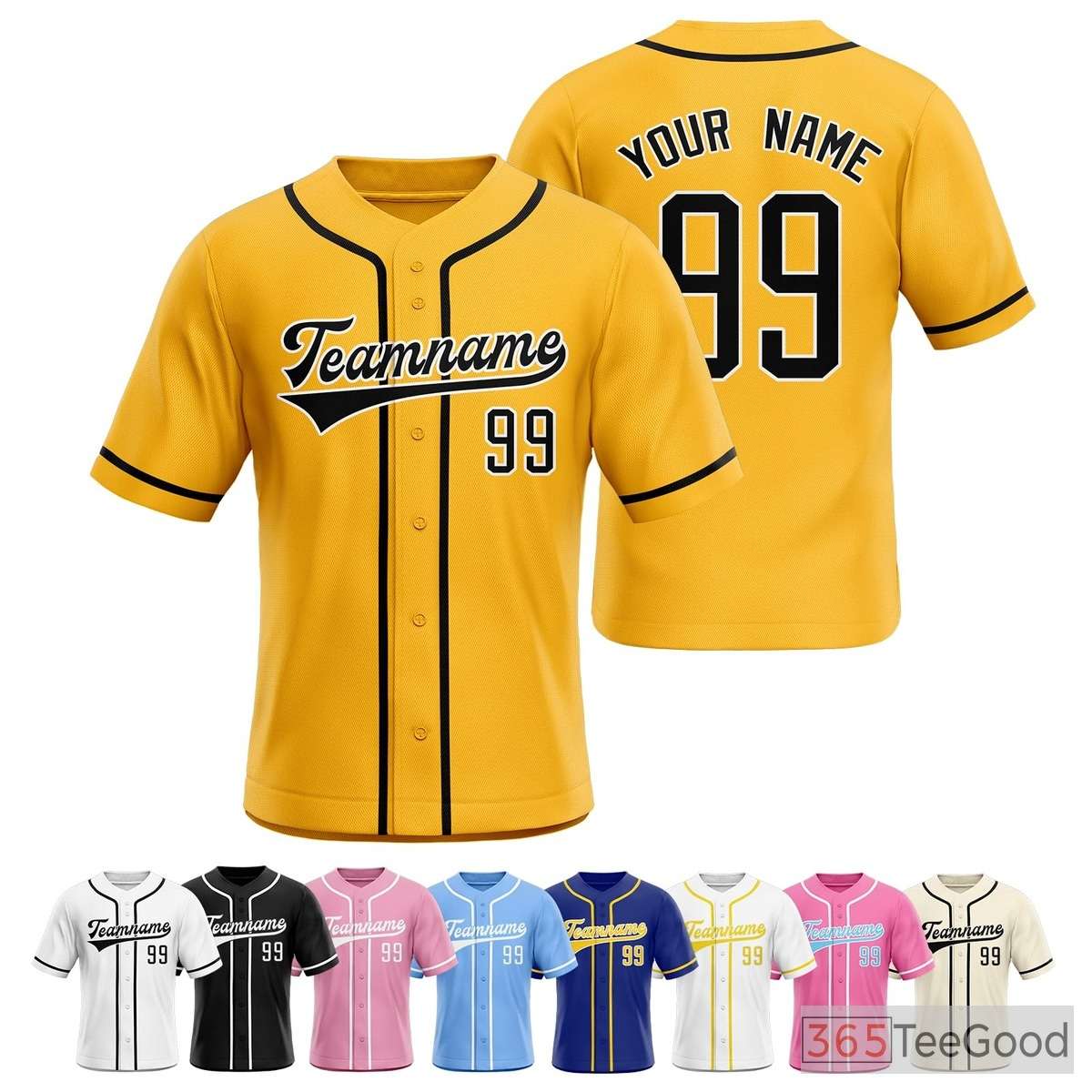 Yellow Baseball Jersey Tee for Men & Women - A Versatile Base for Customization
