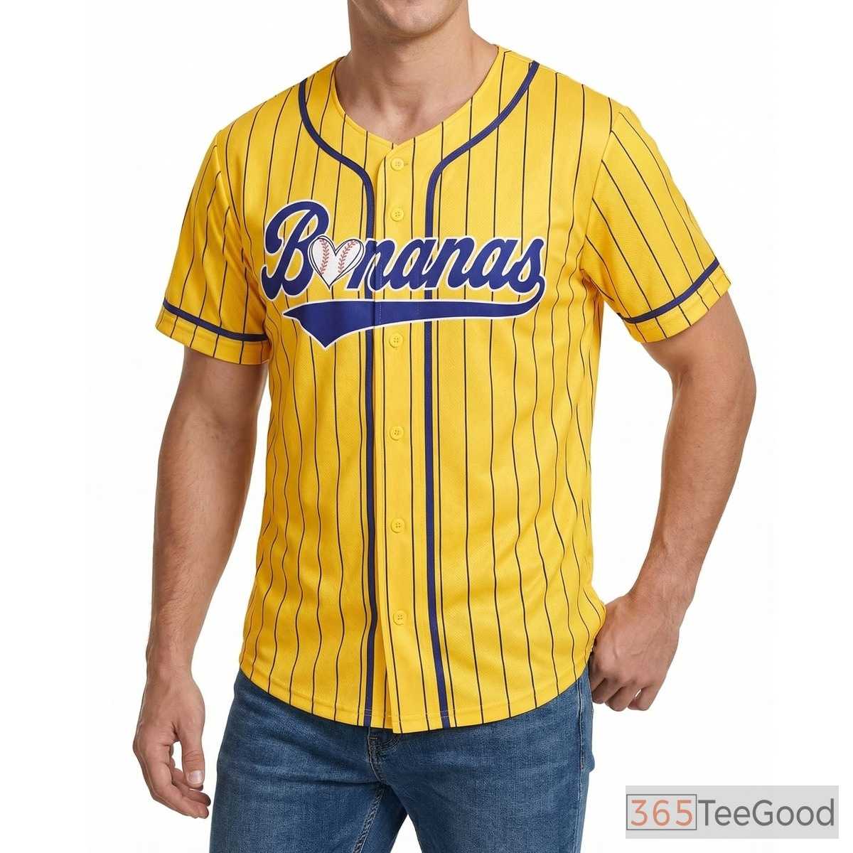 Yellow Baseball Jersey Tee for Men & Women - A cheerful choice for casual comfort