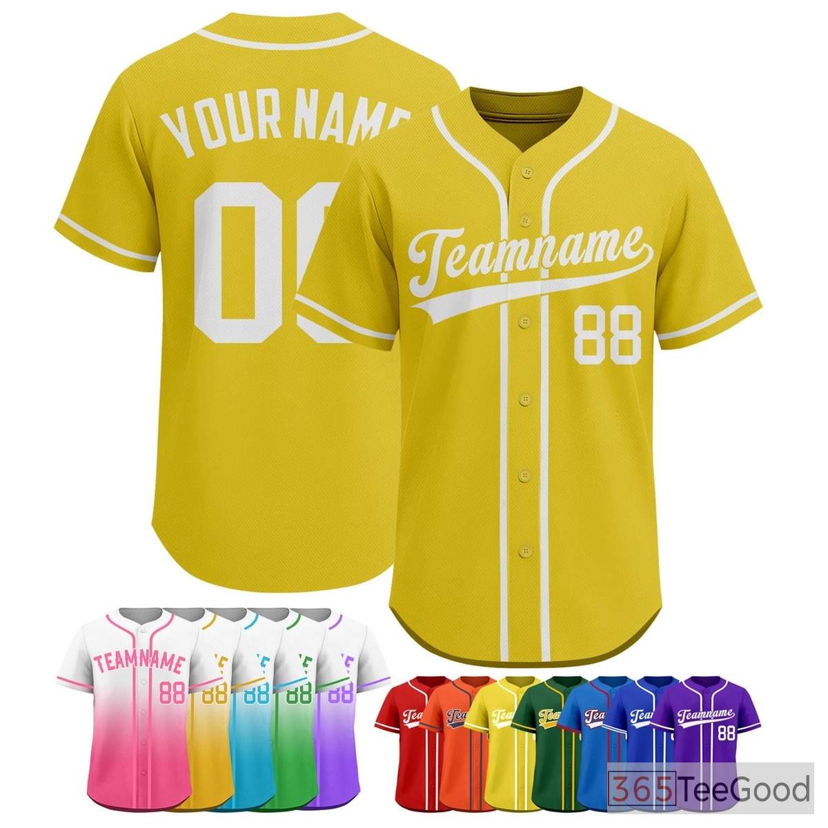 Yellow Baseball Jersey Tee for Men & Women - A distinct piece for your apparel collection