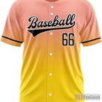 Yellow Baseball Jersey Tee for Men & Women - Custom Stitched Name & Number