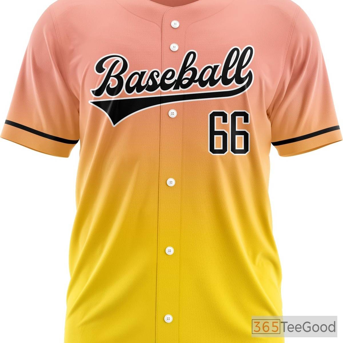 Yellow Baseball Jersey Tee for Men & Women - Custom Stitched Name & Number