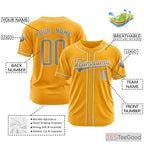 Yellow Baseball Jersey Tee for Men & Women - Custom Name & Number Details