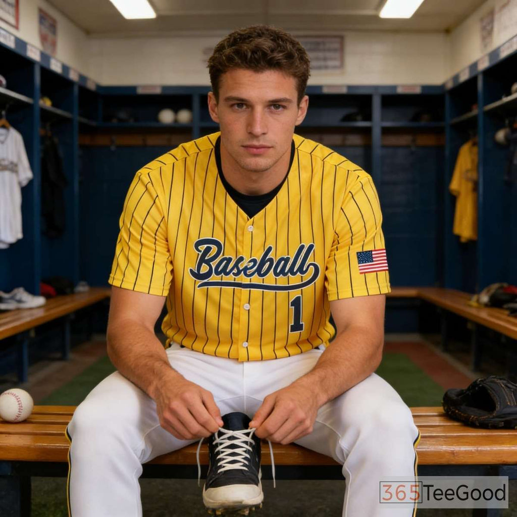 Yellow Baseball Jersey Tee for Men & Women - A bright choice for custom designs or casual wear