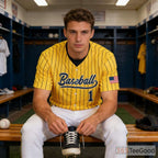 Yellow Baseball Jersey Tee for Men & Women - A bright choice for custom designs or casual wear