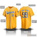 Yellow Baseball Jersey Tee for Men & Women - Customizable with Stitched & Printed Details
