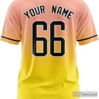 Yellow Baseball Jersey Tee for Men & Women - Custom Stitched Name & Number