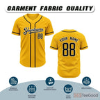 Yellow Baseball Jersey Tee for Men & Women - A versatile option for custom designs
