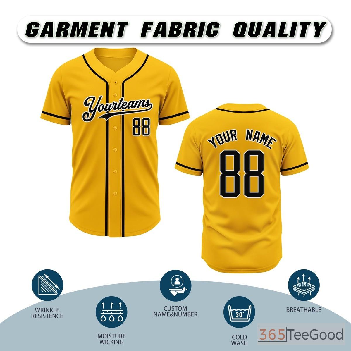 Yellow Baseball Jersey Tee for Men & Women - A versatile option for custom designs