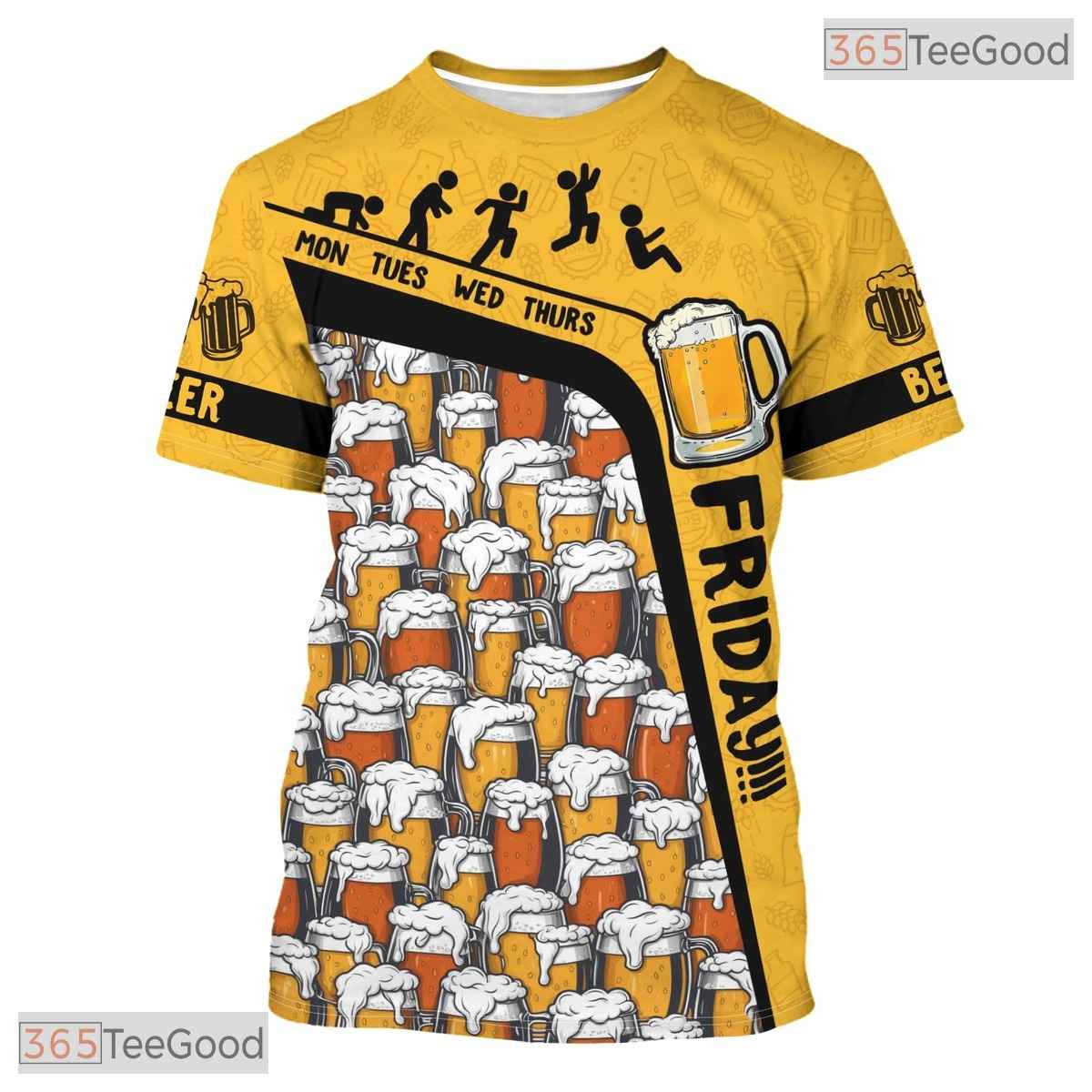 Yellow Oktoberfest Beer Novelty Costume 3D Printed Casual Unisex Tee Shirt Tops
