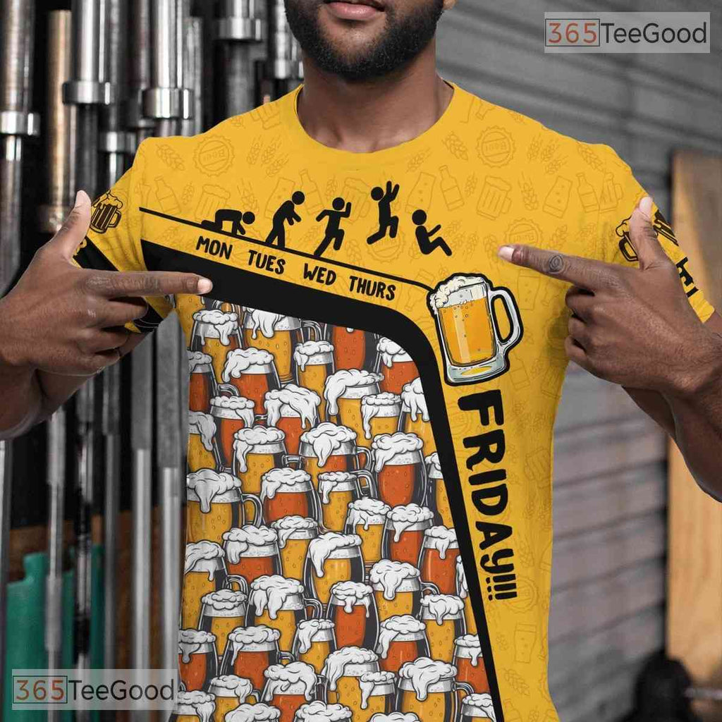 Yellow Oktoberfest Beer Novelty Costume 3D Printed Casual Unisex Tee Shirt Tops