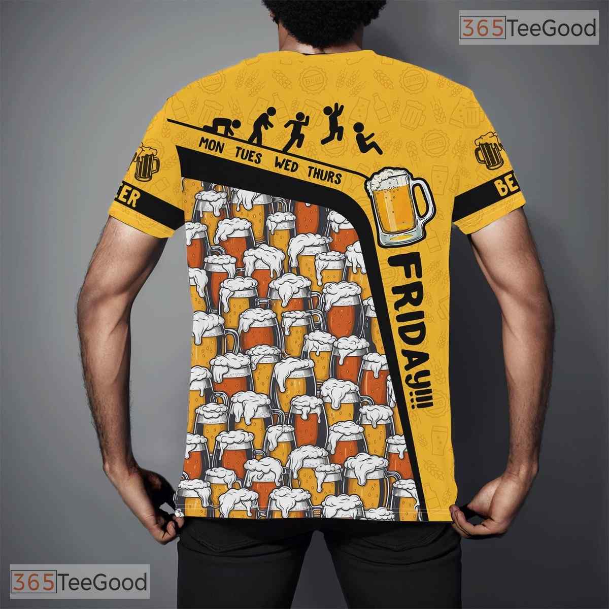 Yellow Oktoberfest Beer Novelty Costume 3D Printed Casual Unisex Tee Shirt Tops